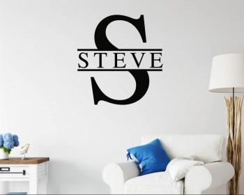 Personalized Name with Monogram-Custom Family Initial Name Wall Decal